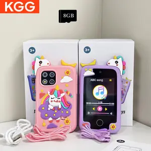 KGG Cute Cartoon Unicorn Design Phone, 8GB Multifunctional Learning Tool Student E-learning Small Phone, Music Camera, MP3, Video Player, 20 Puzzle Games, Calculator