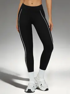 AIRILA Womens High Waist Stretch Leggings Color Seam Design Butt Lift No Roll Waistband Soft Workout Pants for Sports and Casual Outfits