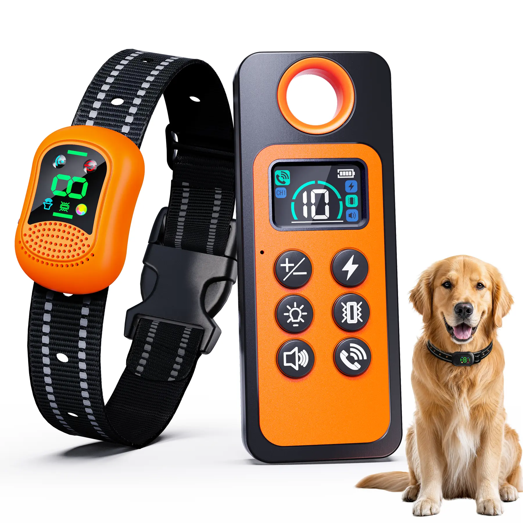 Dog Training Collar with 4 Training Modes, 4900Ft Remote Electronic Dog Shock Collar, Electric Shock Collar for Small Medium Large Dogs