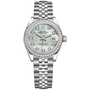 Rolex Lady-Datejust 26mm 69174 Automatic Custom White Mother of Pearl Dial Diamond Bezel Women's Watch WHP041896