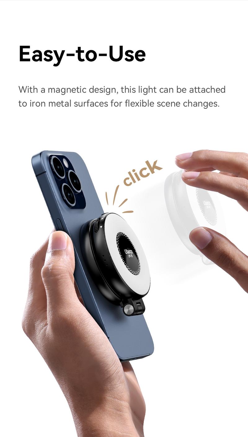 Ulanzi Magnetic Selfie Light LM19, LED Fill Light Compatible with Magsafe, LED Selfie Ring Light Ulanzi Magnetic Selfie Light LM19, LED Fill Light Compatible with Magsafe, LED Selfie Ring Light