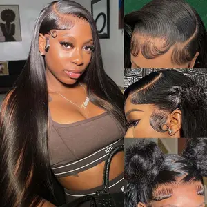 Ossilee 13x6 Full HD Lace Frontal Wigs Brazilian Straight 13x6 HD Lace Wig Human Hair 250 Density Human Hair Lace Wigs for Women