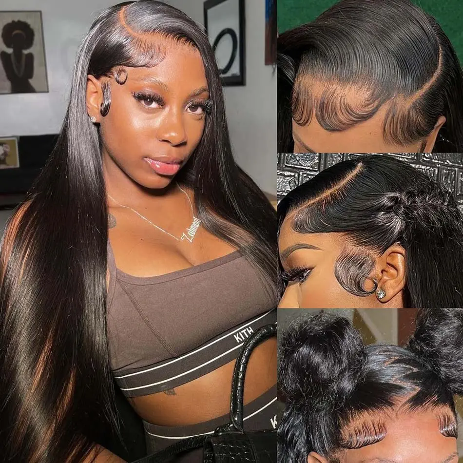 Ossilee 13x6 Full HD Lace Frontal Wigs Brazilian Straight 13x6 HD Lace Wig Human Hair 250 Density Human Hair Lace Wigs for Women