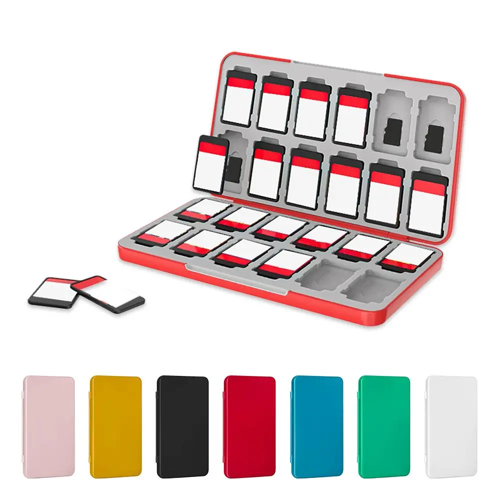 Game Card Storage Box, Game Card Storage Box with 24 Game Slots & 24 Micro SD Card Slots, Divided Compartments, Console Accessories for Switch, Lite/OLED/NS, Durable Reinforced Organizer, Collector Cards Box, Card Hobby Box, Card Collector Box