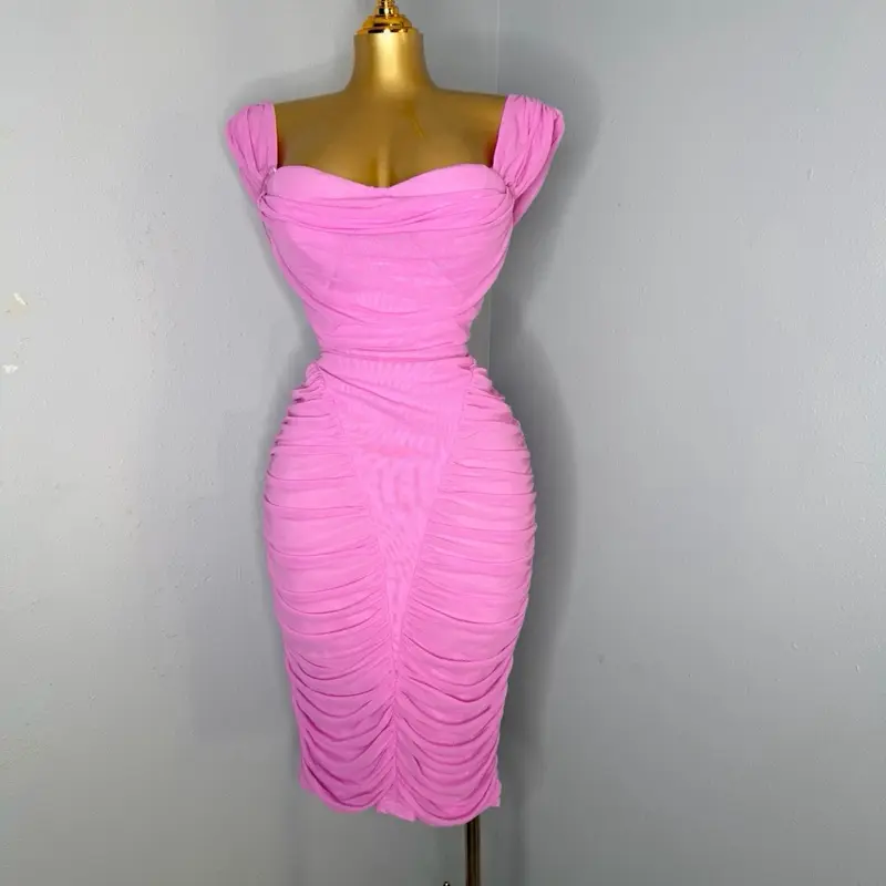 Pink midi dress new look - TikTok Shop