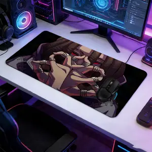 Dark Anime Ninja Large Extended Gaming Mouse Pad, Anime Mousepad, Non-Slip Rubber Base Stitched Lock Edge Desk Mat, Dark Horror Artistic Design Desk Pad, Durable Computer Accessory for Home Office & Gaming Setup, Perfect Gift for Family And Friends