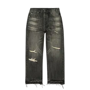 Vintage Black Thrashed Denim