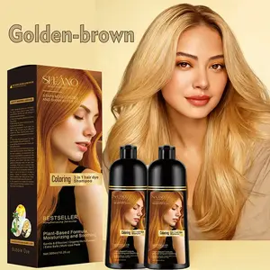 SHEANO 3-in-1 Hair Dye Shampoo Instantly covers gray hair Burgundy, Golden Brown, Chestnut Brown, Natural Black The perfect gift for men and women Gentle hair care dye shampoo