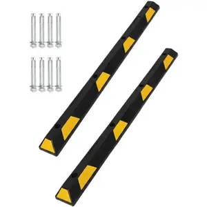 [GAOMON]72 in Rubber Parking Curb, Heavy Duty Curb Parking Stoppers with Reflective Stripes for Garage Bumpers, 55000 LBS Capacity, 2pcs