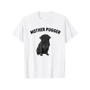 Black Pug Design Mother-Pugger T-Shirt, Suitable for Mens & Womens Outdoor T-Shirt, 100%cotton, S-XXXL