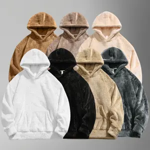 New Autumn Winter Double-Sided Large Pocket Hooded Loose Men's Sweatshirt Trendy Versatile Suitable for Daily Outings Hooded Sweater with Pocket regular fit heavyweight sherpa fleece Menswear Stylish Long Sleeve fashion casual hoodie winter  fits vintage