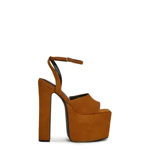 Devour Suede Platform Heels - Carmel