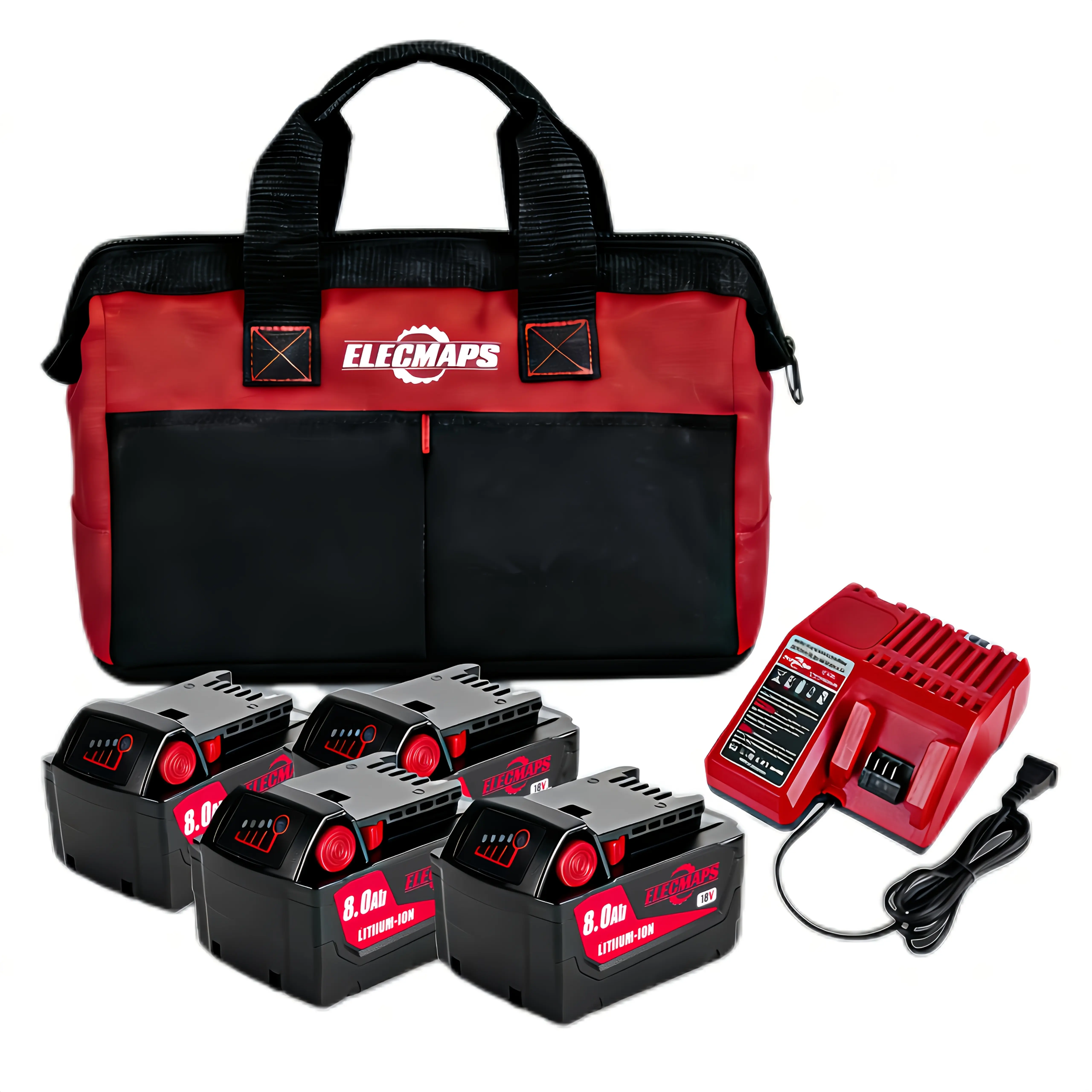 8000mAh Lithium-ion Replacement Battery — High-Capacity, Long-Lasting Power for 18V Cordless Power Tools