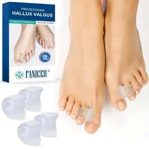 Pack of 10 Toe Spacers for Overlapping Toes, Gel Toe Separators for Men and Women, Correcting Bunions, Bunion Relief, Big Toe Alignment, Hammer Toe Straightener, Corrector and Spacer(Transparent)