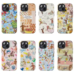 Curious George Inspirational Bible Verse Phone Case, God Nostalgic Cartoon Cute Monkey Aesthetic For iPhone 8-17