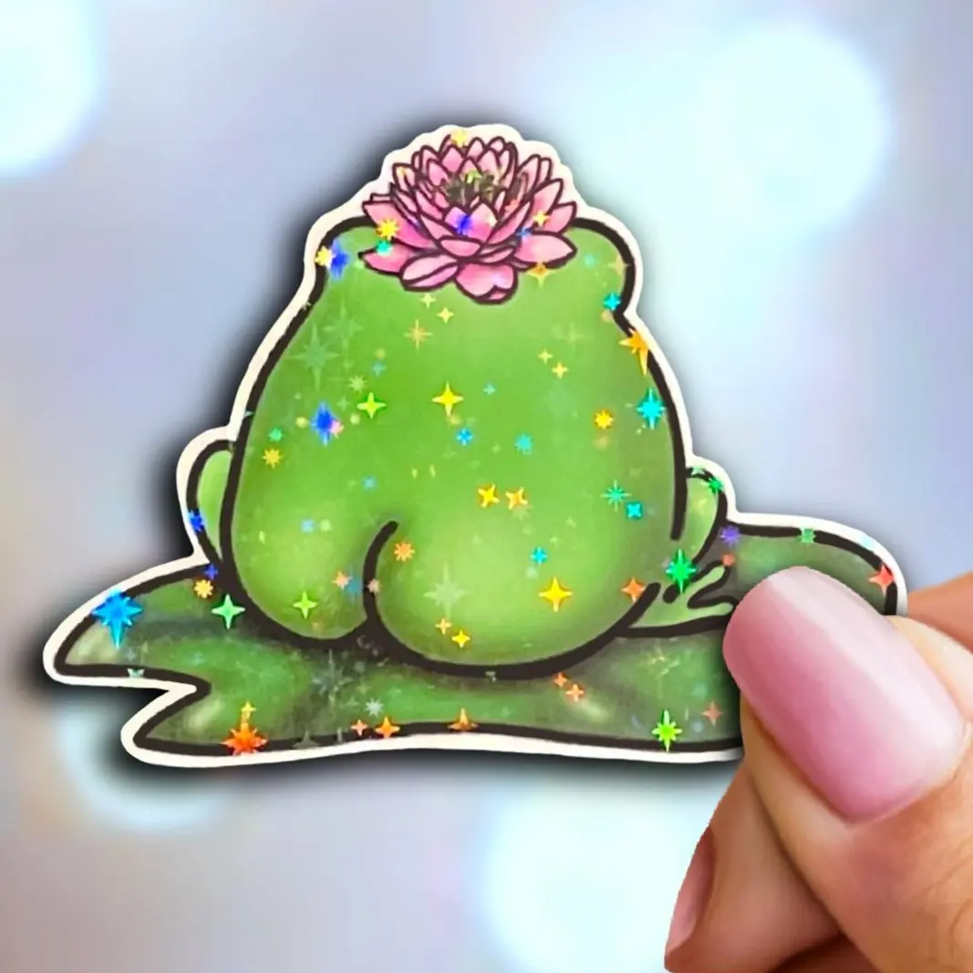 Holo Frog Butt Sticker