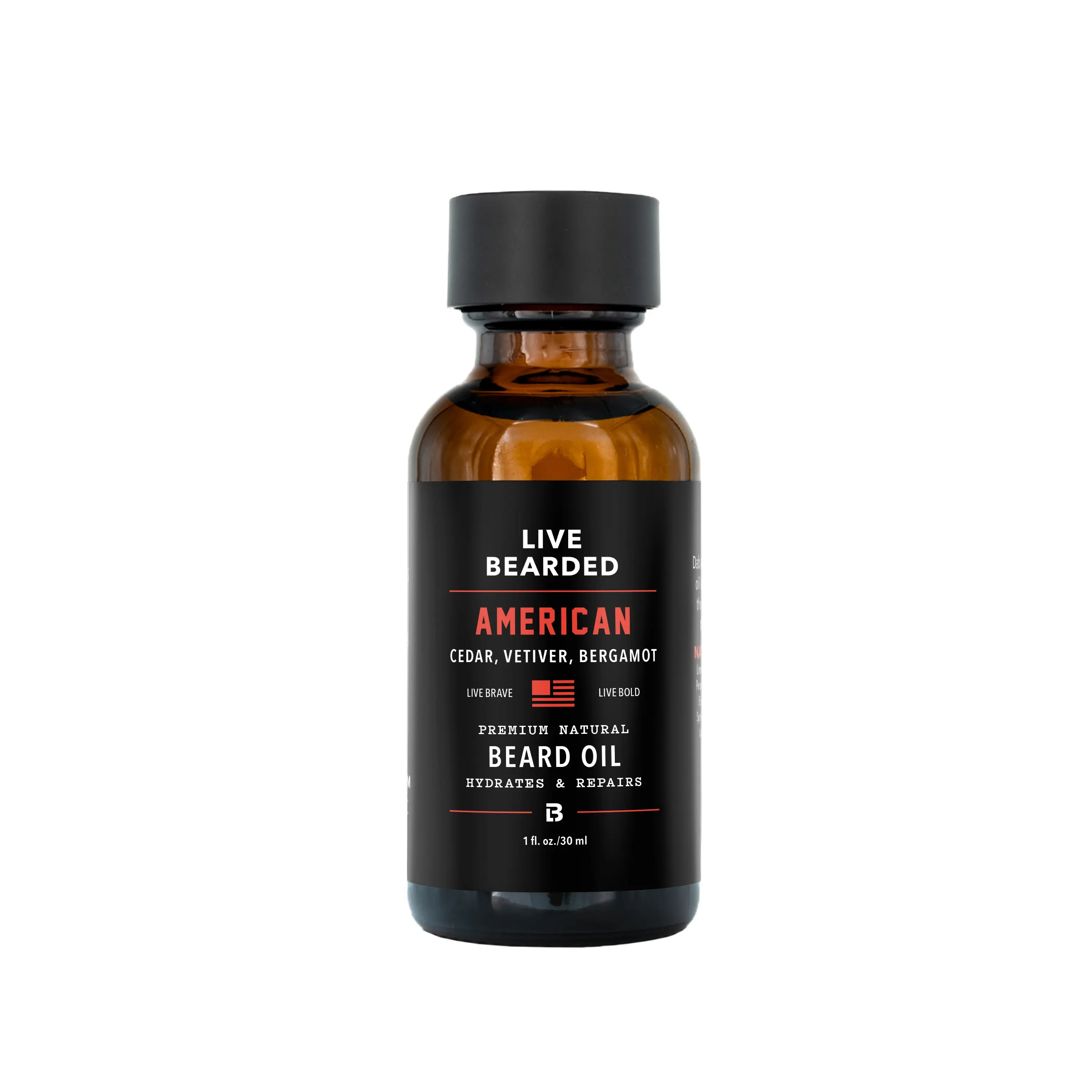 Live Bearded Beard Oil - Made with Premium Natural Ingredients - Hydrating Men's Hair Care Product with Jojoba Oil, for Dry Flaky Skin, Made in the USA - Supports Daily Beard Care Routine & Grooming Tips