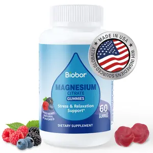 Biobor Magnesium Citrate Gummies 200mg – Mixed Berry Flavor – Stress Relief & Relaxation Support – Vegan, Gluten-Free, Low Sugar – 60 Gummies, Made in USA