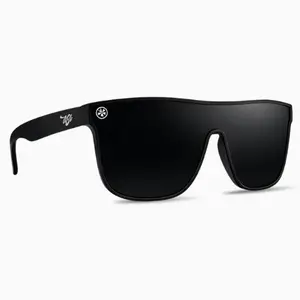 doJi Dayshift, The Grind Sunglasses - Polarized, UV400 Protection, Scratch Resistant, Futuristic Shield Frame for Style, Matte Black Rubberized Non-Slip Frame