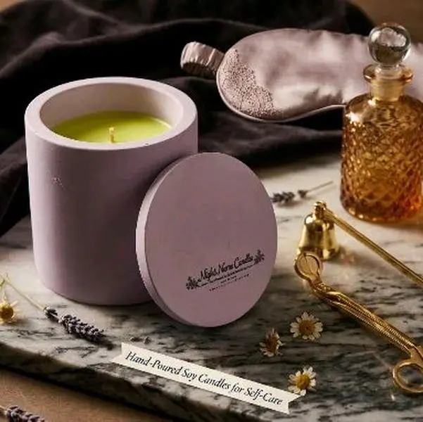 Botanical Bliss Non-Toxic Calm Scented Candle - Modern Contemporary House Decoration, Home Decor Piece for Cozy Living Spaces