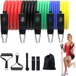 Resistance Bands,  Exercise Bands Set with Handles, Work Out Bands with Door Anchor, Ankle Straps for Strength , Physical ,  Gym for Men and Women, Yoga, Pilates 150 LBS