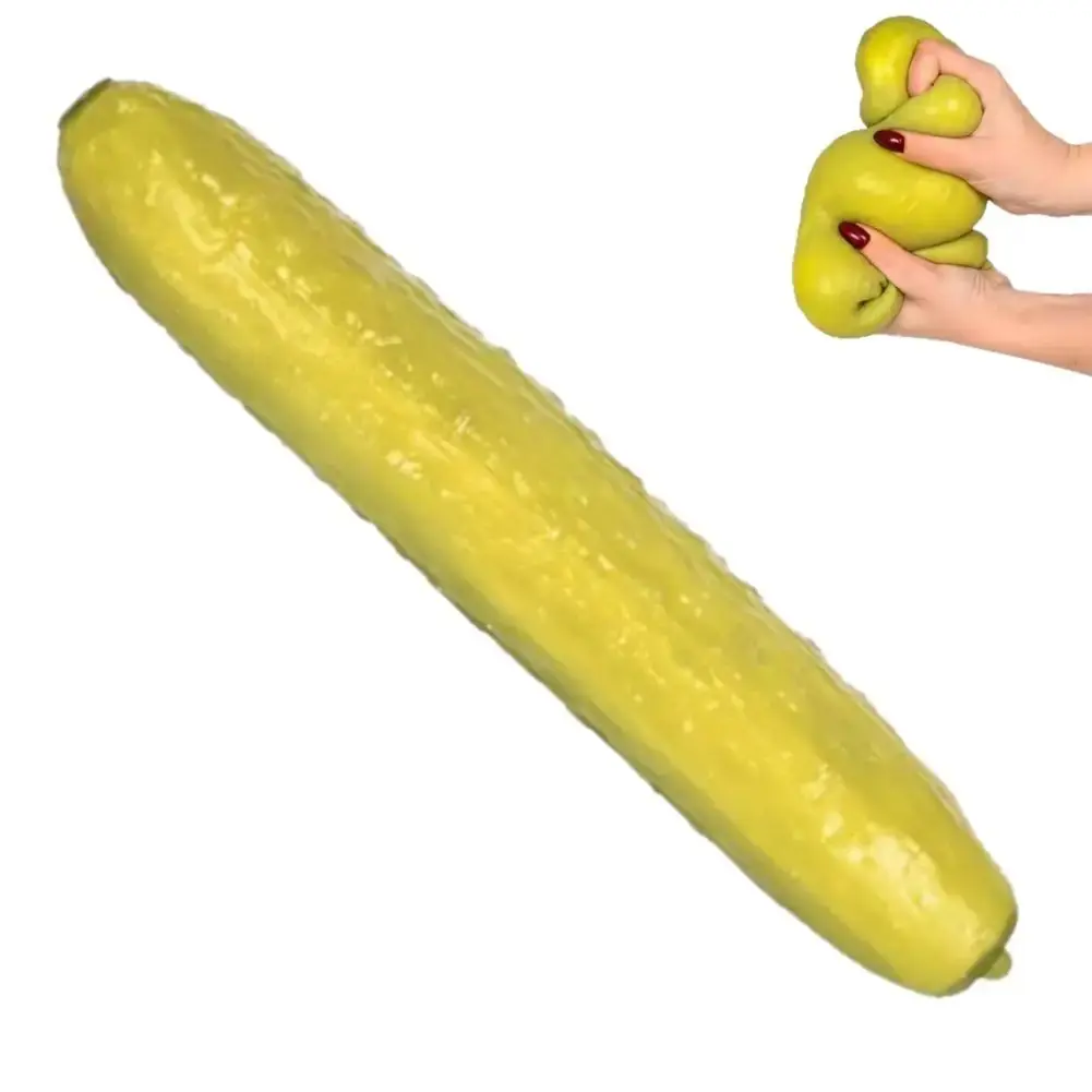 Jumbo Realistic TPR Rubber Pickle Squishy Toy - Big Cucumber Slow-Rising Squeeze Stress Reliever, Unisex Stress Relief Toy Set for Adults
