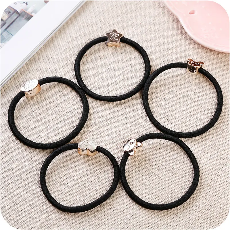 High-quality cartoon high-elasticity gold bead hair tie/hair band, cute design hair tie/hair band.