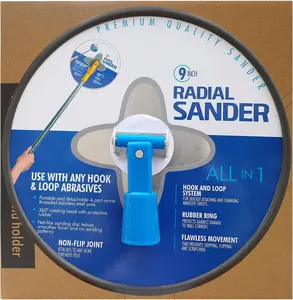 9 Inch Radial Hand Sander, 9" Hook and loop Hand Drywall Sander for Wall Cleaning and Polishing