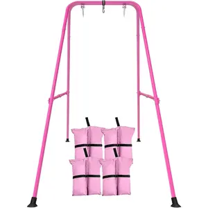 Swing Stand for Kids,Baby Swing Frame, Toddler A-Frame Metal Swing Set for Backyard, Outdoor Indoor use, Fits for Most of The Toddlers Swings (Pink)