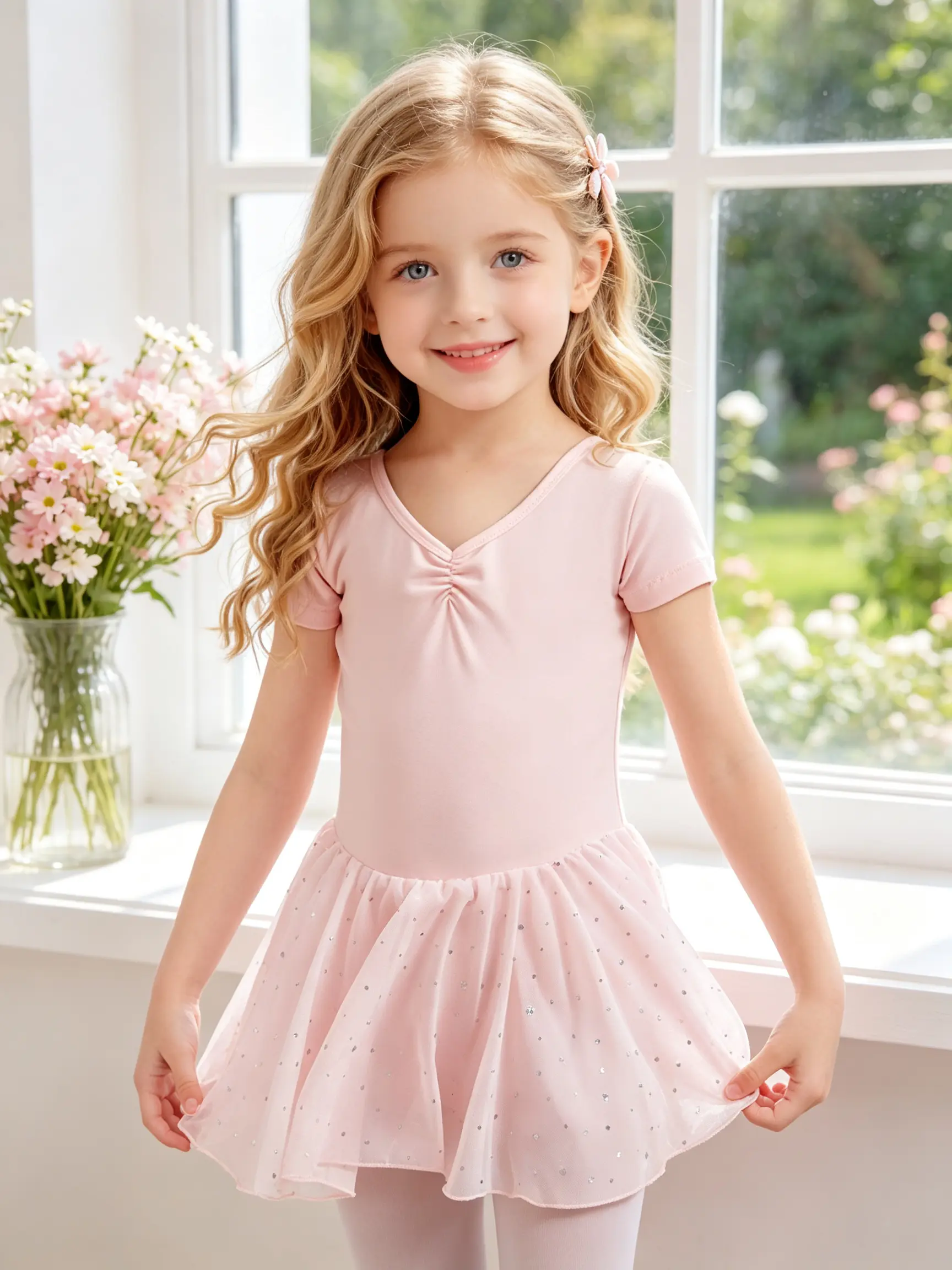 Toddler Girls Short Sleeve V Neck Ballet Tutu Dress, Front Ruched Hollow Bow Back Glitter Sequin Tulle Skirt Leotard for Dance Class Stage Recital Birthday Photoshoot
