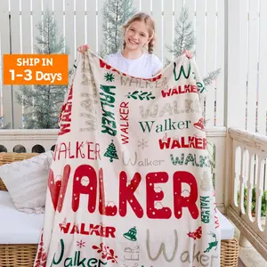 Personalized Christmas Blanket with Name Fleece Blankets & Quilt Blankets - The Perfect Warm Gift for Everyone - Bring Comfort and Joy to Your Loved Ones - A Thoughtful Present for Friends, Family, and Partners