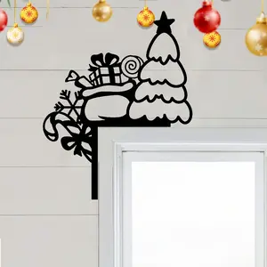 Iron Christmas tree door corner decoration, iron Christmas door top decoration, Christmas tree door base decoration, door edge decoration, home wall decoration, suitable for Christmas party decoration