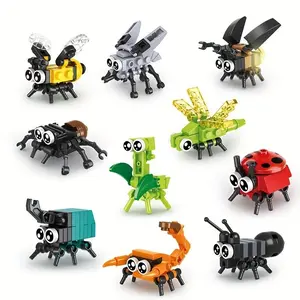Mini Building Blocks Toy, Cute Insect Design Building Blocks Toy, Animal Model Building Blocks Toy for Boys & Girls, Building Block Sets
