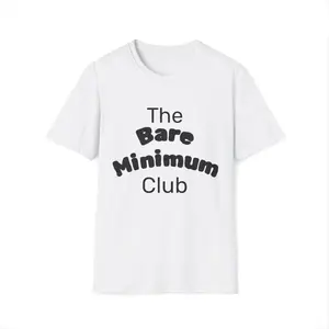 The Bare Minimum Club White T-Shirt - Casual Fitted Short Sleeve Crew Neck Tee for Summer