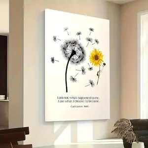 1pc (Framed Frameless Poster Optional)- Floral Mental Health Print Canvas, Therapist Wall Art -can Be Hung Directly, For Office, Bedroom, Kitchen, Living, Perfect Room Decoration Gift