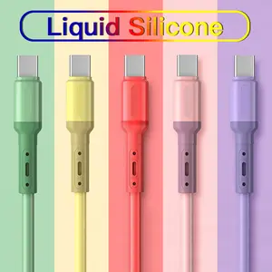 Fast Charging USB C Cable TYPE C Liquid Soft Silicone Data Cord For Huawei Xiaomi 1/1.5/2M Mobile Phone USB-C Charger Wire