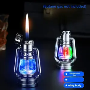 (Butane Gas Not Included) Creative Retro Lantern-Style Lighter — Refillable & Stylish — Ideal for Camping, BBQs, Baking, Holiday Gifts, and Christmas Presents