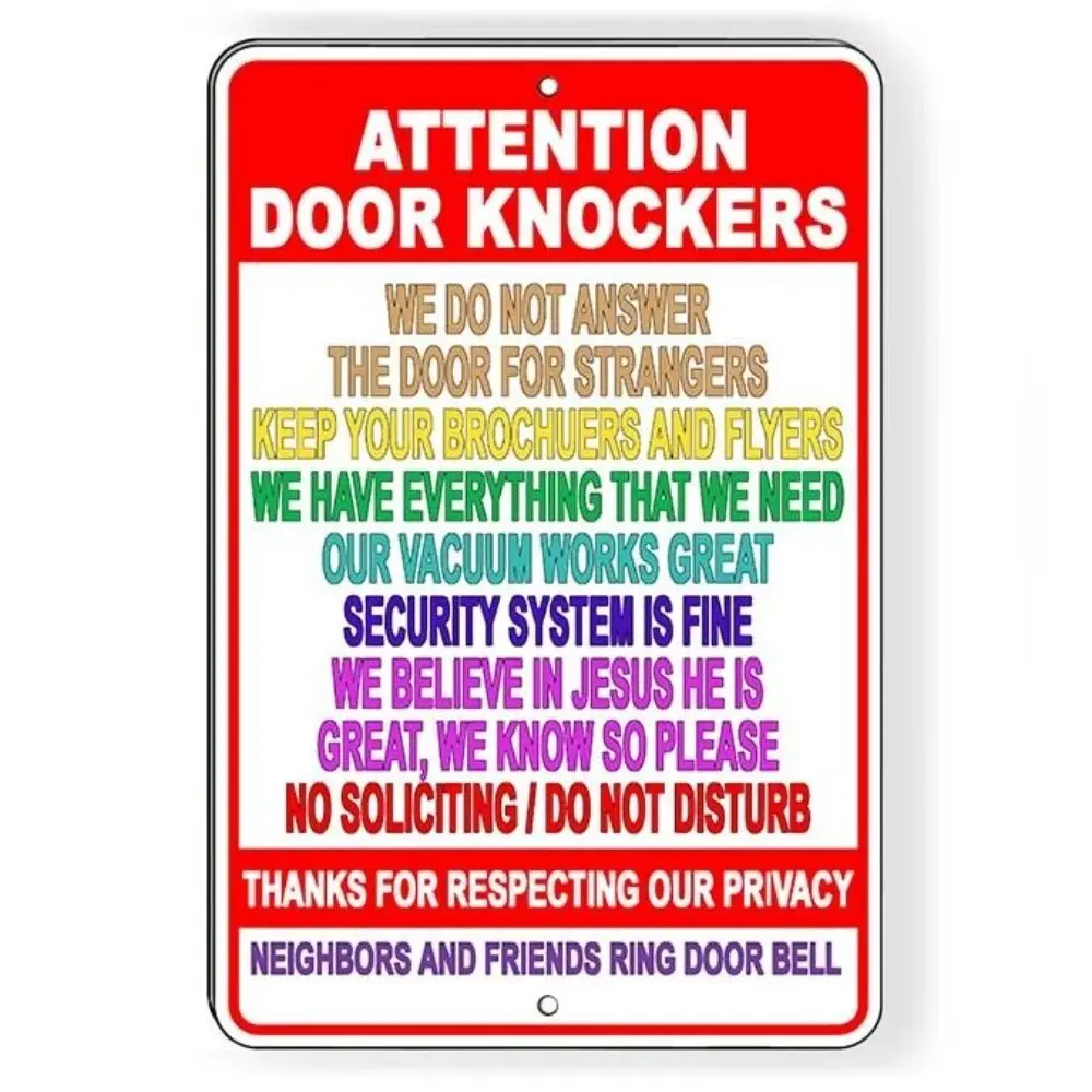 Aluminum Do Not Disturb Sign No Knocking No Soliciting Hanging Privacy Door Sign for Home Office Bedroom Funny Warning Room Decor