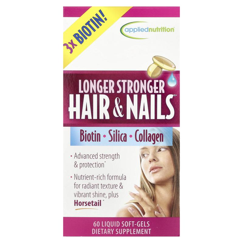 Applied Nutrition Longer Stronger Hair & Nails®, 60 Liquid Soft-Gels