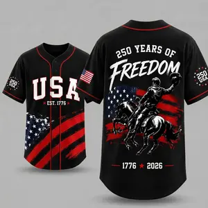 American Freedom, 250 Years Of Freedom, 4th Of July, Garment-Dye Unisex Tee, Baseball Jersey