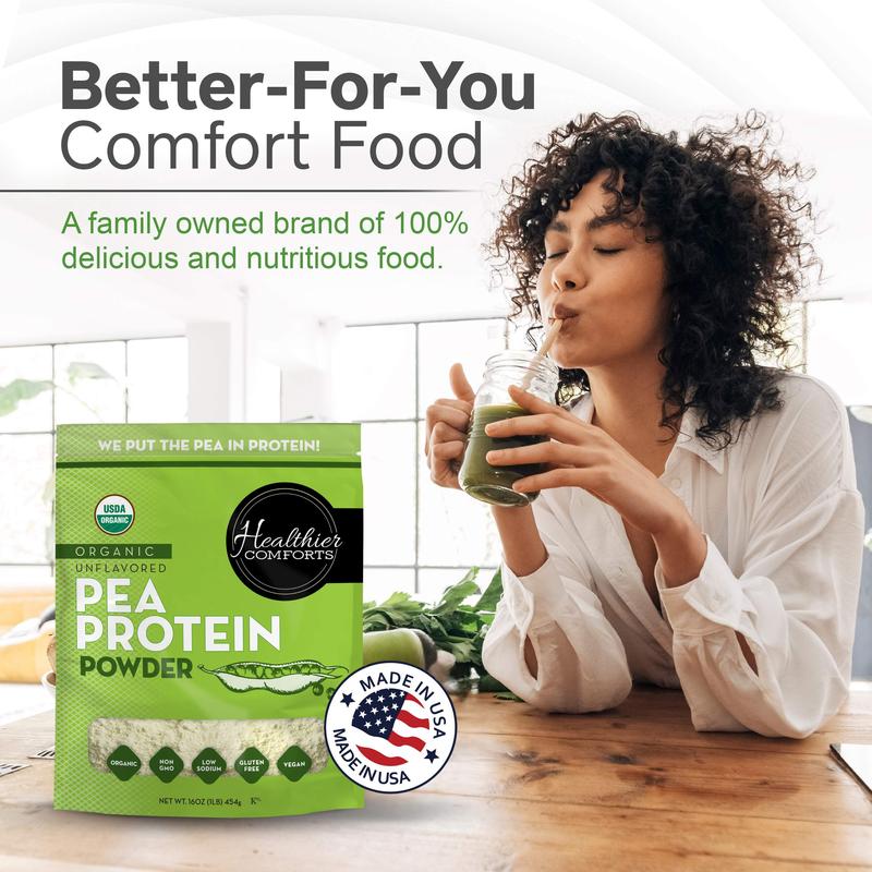 Organic Pea Protein Powder | Unflavored, Reduced Sodium