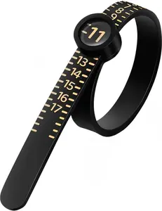 Ring Sizer Measuring Tool with Magnifier, Plastic Ring Sizer with Lens, 1-17