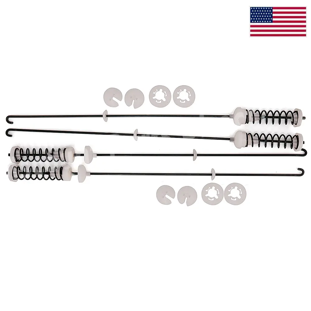4-Pack W10780048 Washer Suspension Rods, OEM Match Anti-Shake Stabilizers, Plug-and-Play Repair Kit with Ball Cups, Reliable Aftermarket Quality, OEM Fit
