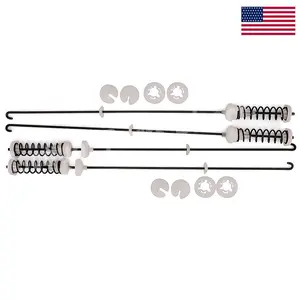 Washing Machine Suspension Rods 4 Pack W10780048, OEM Equivalent Replacement with Ball Cups, Anti-Shake Stabilizer Rods Fit Whirlpool Kenmore Admiral Magic Chef Roper