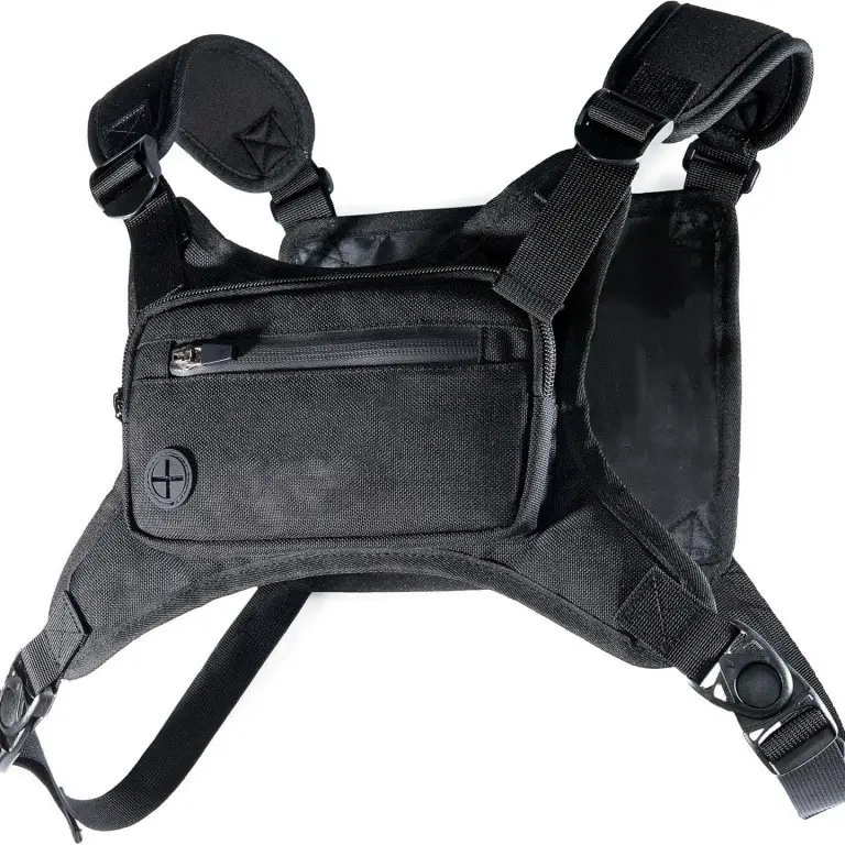 Running Chest Pack Reflective Vest with Phone Holder, Water Repellent, Lightweight for Runners, Cycling, Biking, EDC Pouch & Jogging Carrier