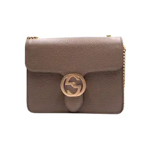 Pre-owned GUCCI leather Shoulder Bags Calfskin Interlocking G Small Chain Shoulder Bag (JMG00081)