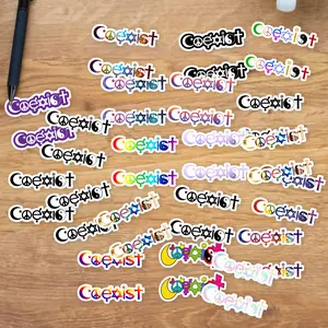 Stickers Pack 20 Pcs Coexist Bumper Car Aesthetic Bottle Water Guitar Skateboard Bike Laptop Waterproof Colorful Vinyl Luggage