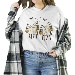 PA- Cowboy Ghost Horse Unisex T-shirt Sweatshirt Hoodie Halloween Spooky Season Ghost Retro Halloween, Western Halloween (1)