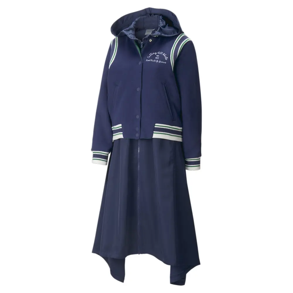 PUMA Womens X June Ambrose Victory Reversible Varsity Jacket Athletic Outerwear Casual - Blue