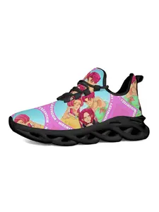 Anime Theme Sports Shoes, Unique Print Anime Style, Fashionable Kpop Trend, Vibrant Cute Design Thick Sole Casual Shoes